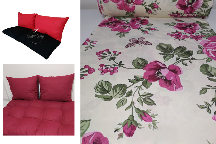 Jastuci za garniture od paleta - 130 x 50 x 50 cm - Pink Flo