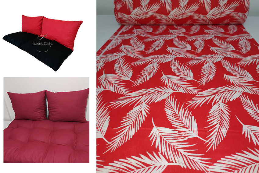 Jastuci za garniture od paleta - 160 x 50 x 50 cm - Flora Red