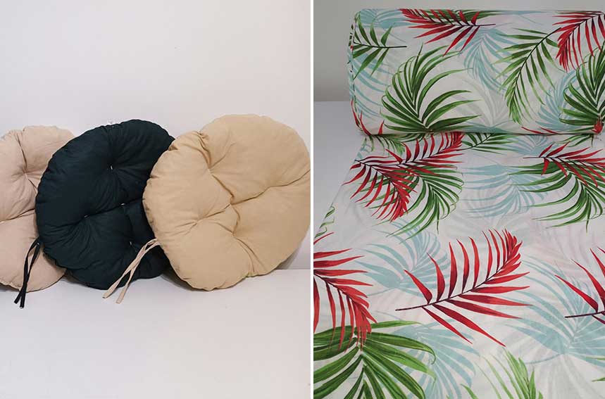 Okrugli jastuk sedalica za stolice 50 cm - Flora - Image 1