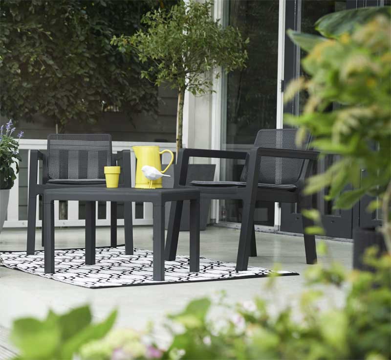 Balkonska garnitura sa jastucima za sedenje Emilly Patio Graphite 247065