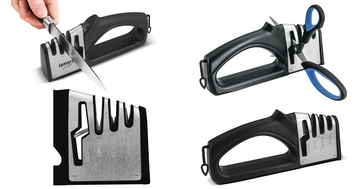 LAMART Trostepeni oštrač za noževe i makaze LT2093 