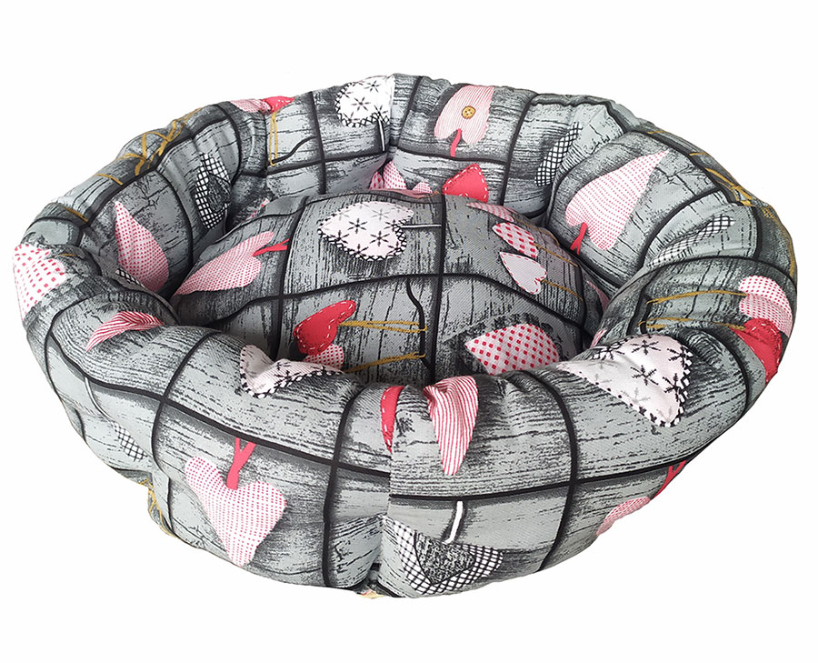 Pet Line Krevet za pse Kružni 55cm Srca P804S-91
