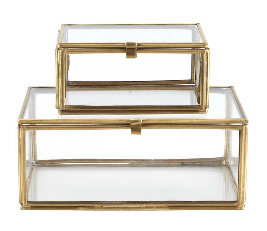 Kutija za Nakit - 2 komada u pakovanju - Mesing - Staklo - dodatni pogled