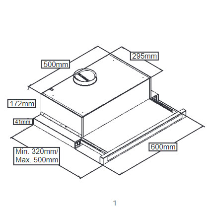 Teleskopski kuhinjski aspirator sa dva motora Tesla DT620SX - dodatni pogled