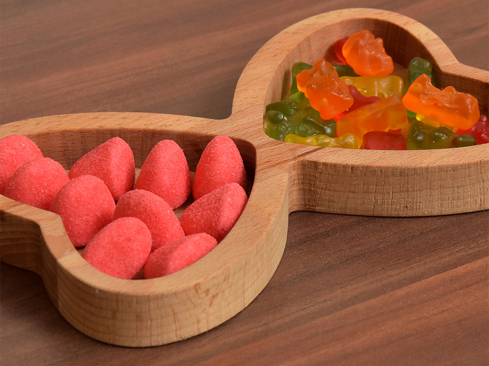 Činija u obliku dva srca od drveta bukve - dodatni pogled