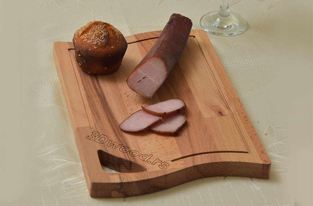 Daska od drveta bukve pravougaona krivudava - dodatni pogled