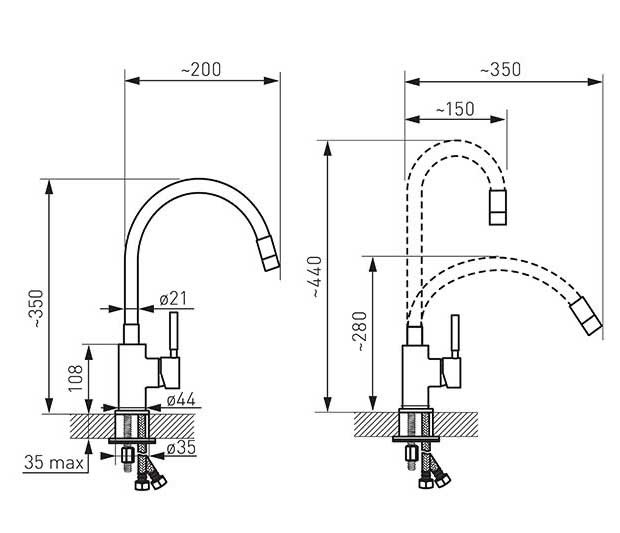 Slavina za sudoperu ili lavabo Zumba BZA4B - dodatni pogled