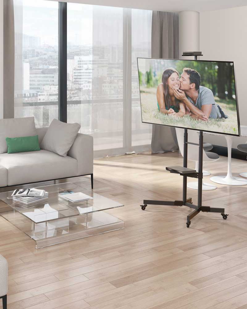 Podesivi, Pokretni Nosač Televizora Sa 2 Police Barkan Premium - dodatni pogled