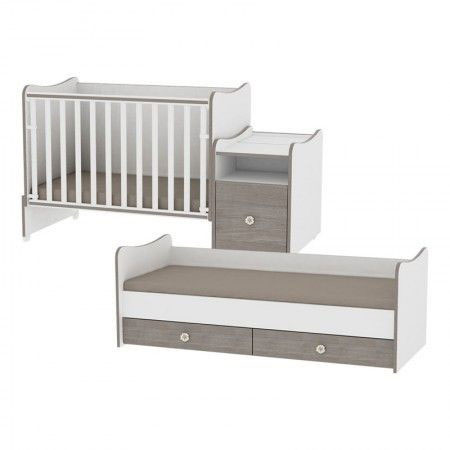 Lorelli Bertoni krevetić 3u1 trend plus colour white-artwood - dodatni pogled