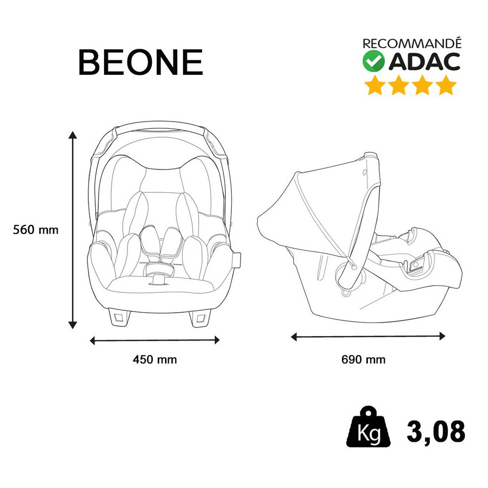 Auto sedište nosiljka Nania Beone 3u1 Minnie Wonders 0-13kg - dodatni pogled