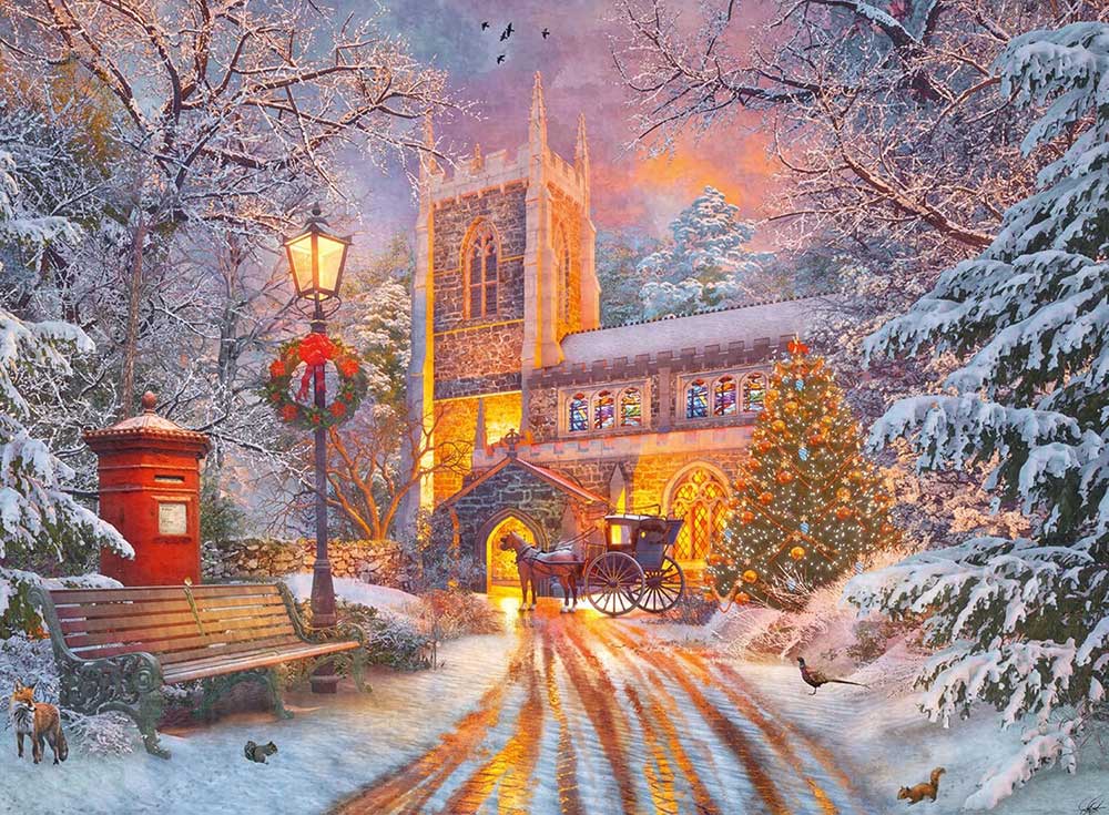 Puzzle slagalica 500 delova Svetlucava novogodišnja noć Ravensburger Star line 17384 - dodatni pogled