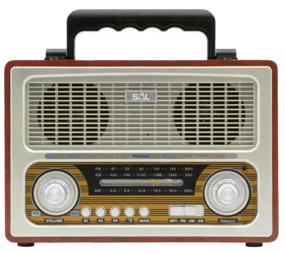 Prenosni multimedijalni retro FM radio prijemnik BT USB Mp3 RRT3B - dodatni pogled
