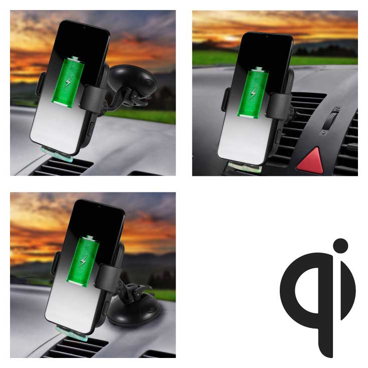 Držač za mobilni telefon sa Qi bežičnim punjačem SAU2000Qi - dodatni pogled