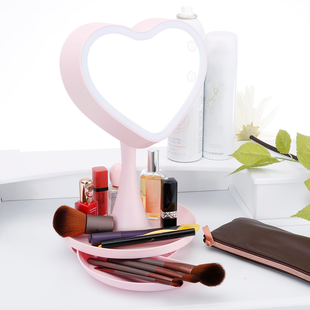 Led ogledalo u obliku srca roze - dodatni pogled