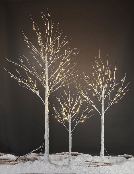 Belo ukrasno svetleće drvo V121cm 48LED - dodatni pogled