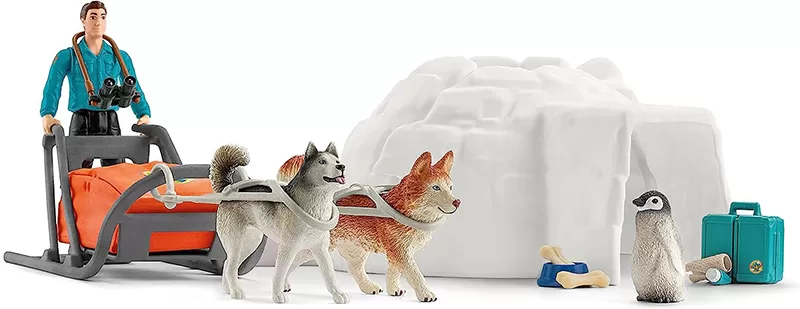Schleich Figure divlje životinje - Pingvin i haski - Antarktička ekspedicija 42624