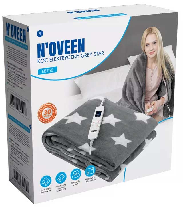 Električno grejno ćebe sa tajmerom 180x160 Noveen NOEB750 - dodatni pogled