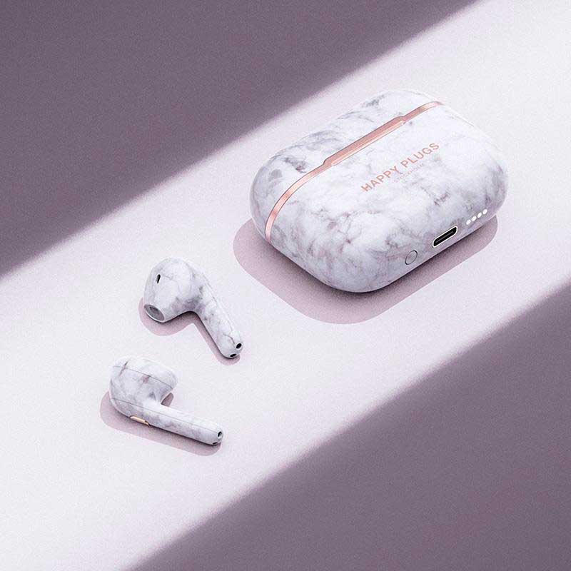 Happy Plugs HOPE WHITE MARBLE - Bluetooth Slušalice - dodatni pogled