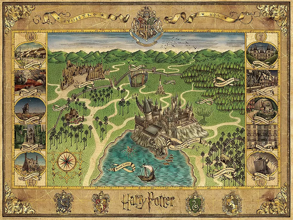 Ravensburger Slagalica 1500 delova - Harry Potter - Mapa Hogvortsa