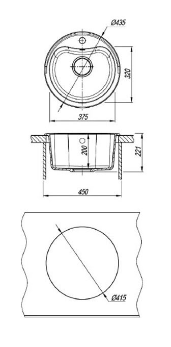 Dr.Gans Dora okrugla granitna sudopera u bež boji - dodatni pogled
