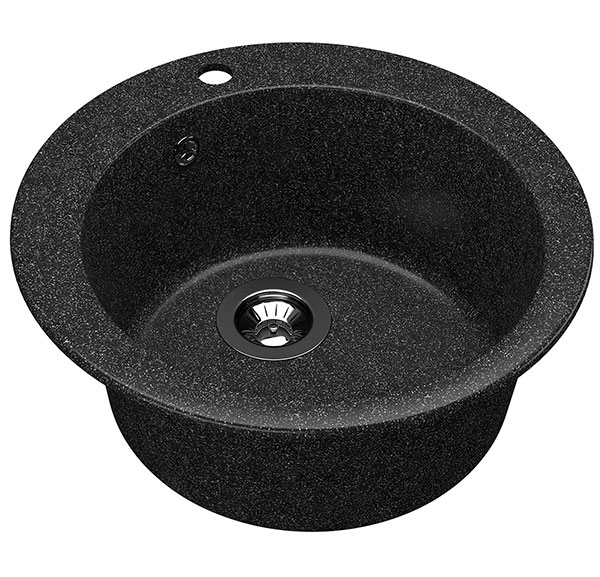 Dr.Gans Gala okrugla granitna sudopera u crnoj boji - dodatni pogled