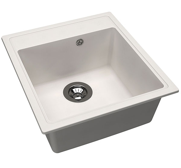 Dr.Gans Nika 470 pravougaona granitna sudopera u beloj boji - dodatni pogled