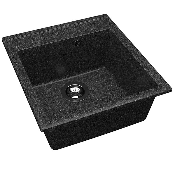 Dr.Gans Nika 470 pravougaona granitna sudopera u crnoj boji - dodatni pogled