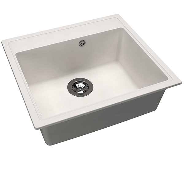 Dr.Gans Nika 570 pravougaona granitna sudopera u beloj boji - dodatni pogled