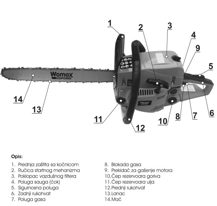 Motorna lančana testera Womax W-KS 2200 B 78422299 - dodatni pogled