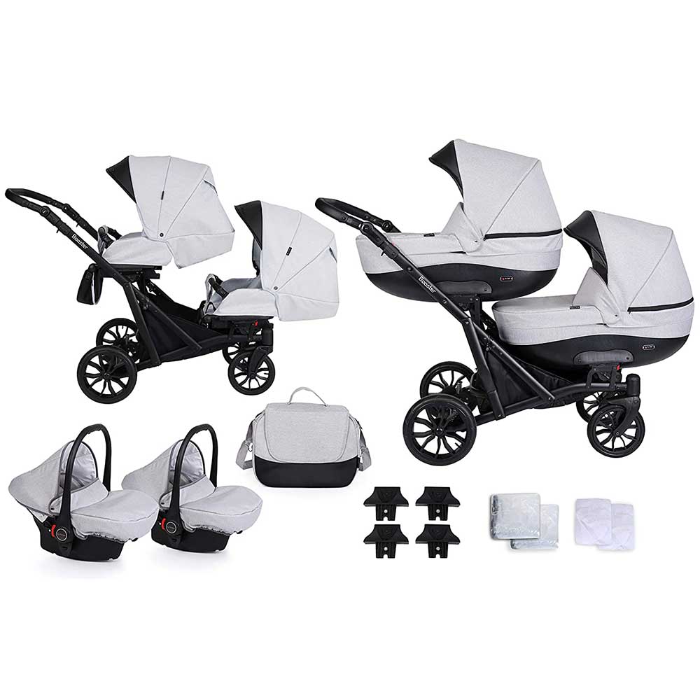 Kunert Booster kolica za blizance set 2u1 svetlo siva - dodatni pogled