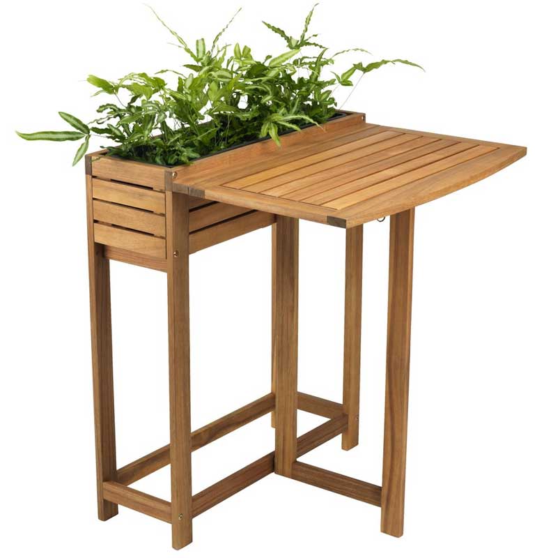 Balkonski sklopivi sto sa žardinjerom za cveće - dodatni pogled