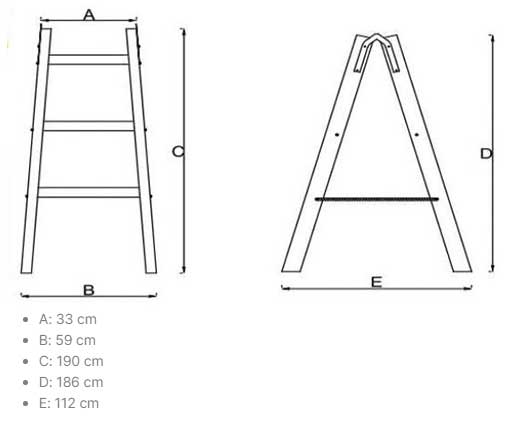 Drvene merdevine Dvostrane 2x6 - dodatni pogled