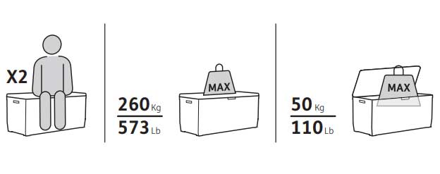 Baštenski sanduk za skladištenje stvari Extent 350L - dodatni pogled