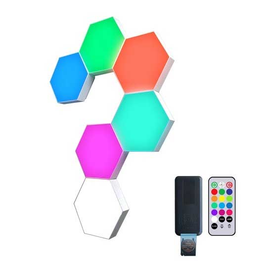Modularna Heksagon LED RGB Lampa Sa Kontrolama Na Dodir I Daljinskim Upravljačem PLF017A - dodatni pogled