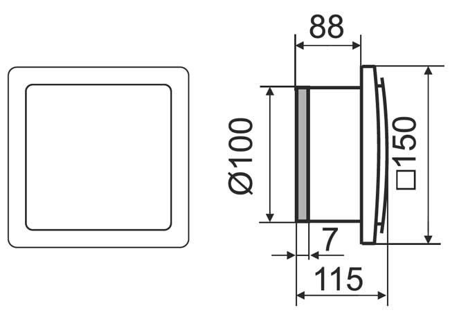 Ventilator za kupatilo sa zaklopcem 2907 MMotors OK I 100 Inox - dodatni pogled