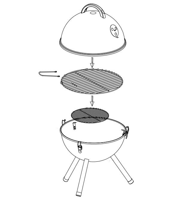 Kompaktan roštilj na ćumur Fieldmann FZG 1000G - dodatni pogled