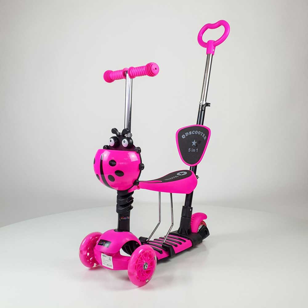 Dečiji trotinet guralica sa sedištem 3u1 Bubamara roze 652 - dodatni pogled