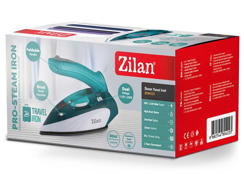 Putna pegla sa sklopivom drškom za peglanje sa ili bez pare Zilan ZLN4223 - dodatni pogled