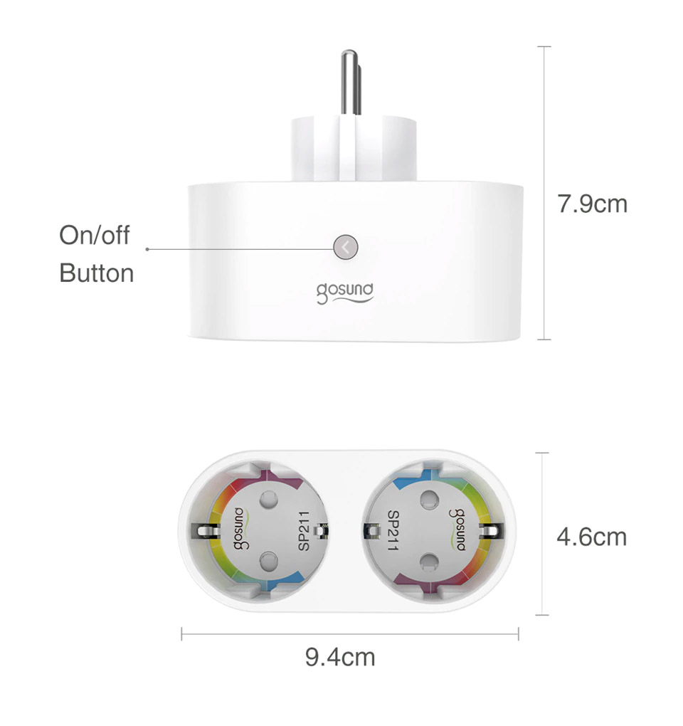 Dvostruka pametna WiFi utičnica Gosund SP211-1 - dodatni pogled