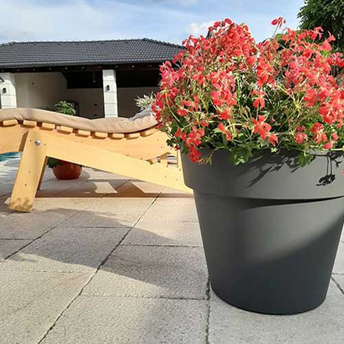 Velika saksija za cveće sa tacnom Standard 40 antracit - dodatni pogled