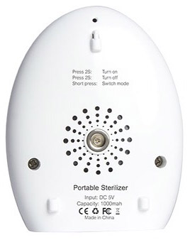 Prenosni sterilizator - ozonator Xwave Egg - dodatni pogled