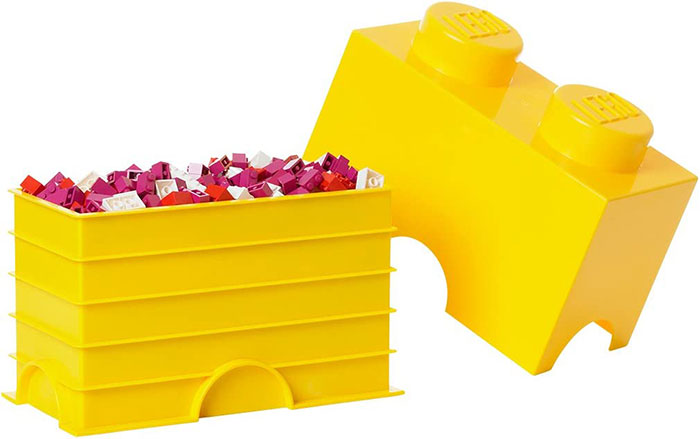Kutija sa poklopcem LEGO® Kocka 2  24x18x12cm žuta 4002 - dodatni pogled