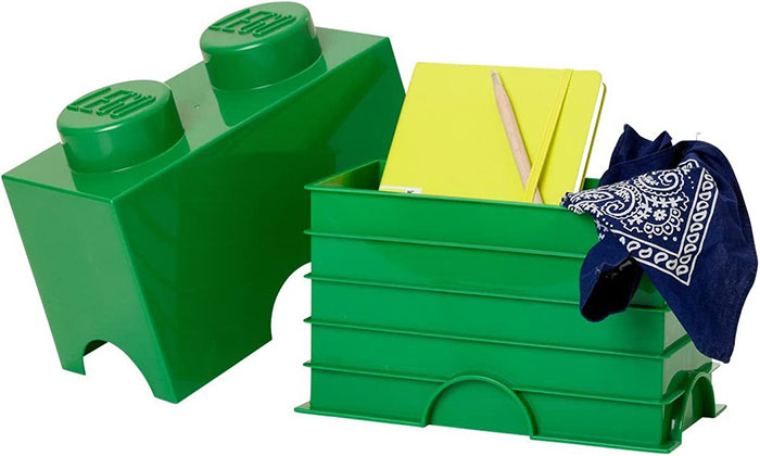 Kutija sa poklopcem LEGO® Kocka 2 24x18x12cm tamnozelena 4002 - dodatni pogled