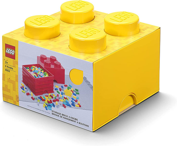 Kutija sa poklopcem LEGO® Kocka 4  25x25x18cm žuta 4003 - dodatni pogled