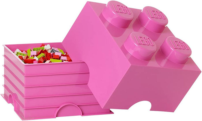 Kutija za odlaganje LEGO® Kocka 4 25x25x18cm pink 4003 - dodatni pogled