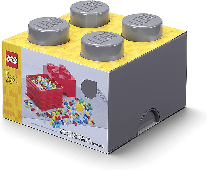 Kutija za odlaganje LEGO® Kocka 4  25x25x18cm kamenosiva 4003 - dodatni pogled