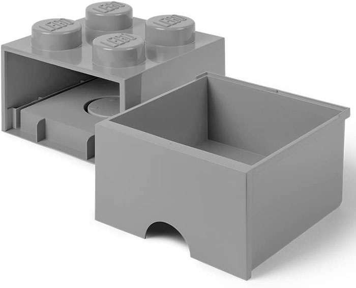 Kutija - fioka za odlaganje LEGO® Kocka 4 25x25x18cm tamnosiva 4005 - dodatni pogled