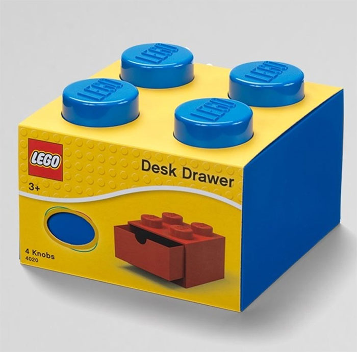 Stona fioka LEGO® Kocka 4  15x15x11cm plava 4020 - dodatni pogled