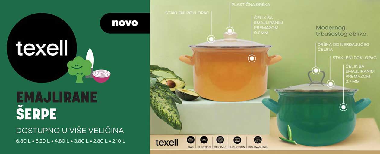 Šerpa sa staklenim poklopcem Texell TSE-G352 6.2L zelena - dodatni pogled