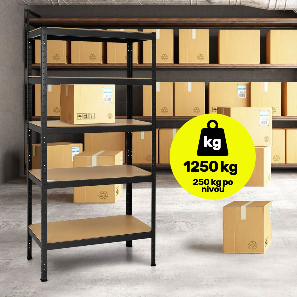 Metalna polica za garažu terasu špajz podrum nosivost 1250kg - dodatni pogled